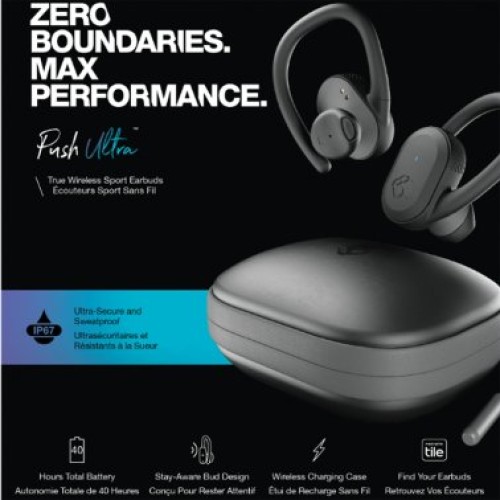 Push Ultra True Wireless Sport Earbuds Black The Computer